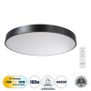 GLOBOSTAR® BURTON 61204-S Μοντέρνο Φωτιστικό Οροφής LED 100W 10000lm 120° AC 220-240V IP20 Ρυθμιζόμενο Λευκό CCT με Χειριστήριο από 2700K έως 6000K Dimmable - Lumileds SMD Chip - Μαύρο Ματ - Μ80 x Π80 x Υ8cm - 3 Χρόνια Εγγύηση
