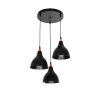 GLOBOSTAR® RADE 203-0127 Μοντέρνο Κρεμαστό Φωτιστικό Οροφής με Ντουί 3 x E27 AC 220-240V IP20 - Μαύρο & Χάλκινο - Μ40 x Π40 x Υ40cm