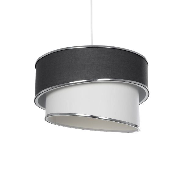 GLOBOSTAR® SONIA 203-0123 Μοντέρνο Κρεμαστό Φωτιστικό Οροφής με Ντουί 1 x E27 AC 220-240V IP20 - Γκρι & Λευκό - Μ30 x Π30 x Υ24cm