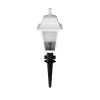 GloboStar® SOLME 203-0223 Vintage Καρφωτό Φωτιστικό Φαναράκι Μονόφωτο 1 x E27 IP44 Λευκό & Διάφανο Πλαστικό - Μ22 x Π22 x Υ35cm