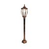 GloboStar® VERDI 203-0236 Vintage Επιδαπέδιο Φωτιστικό Κολωνάκι Κήπου Μονόφωτο 1 x E27 IP44 Χάλκινο & Διάφανο Πλαστικό - Μ17 x Π17 x Υ104cm