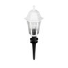 GloboStar® VITRO 203-0203 Vintage Καρφωτό Φωτιστικό Φαναράκι Μονόφωτο 1 x E27 IP44 Λευκό & Διάφανο Πλαστικό - Μ17 x Π17 x Υ55cm