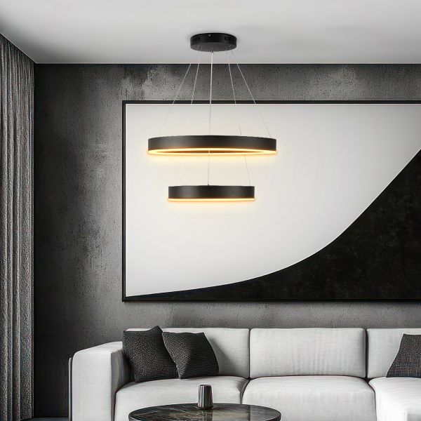 kelvo® VENOM 61185 Μοντέρνο Κρεμαστό Φωτιστικό Οροφής LED 75W 8818lm 120° AC 220-240V IP20 Ρυθμιζόμενο Λευκό CCT με Χειριστήριο από 2700K έως 6000K Dimmable - Lumileds SMD Chip - Μαύρο Ματ - Μ60 x Π60 x Υ40cm - 3 Χρόνια Εγγύηση