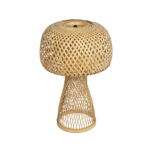 GLOBOSTAR® SELVA 01995 Boho Επιτραπέζιο Φωτιστικό Πορτατίφ με Ντουί 1 x E27 AC 220-240V IP20 - Μπεζ - Μ30 x Π30 x Υ45cm