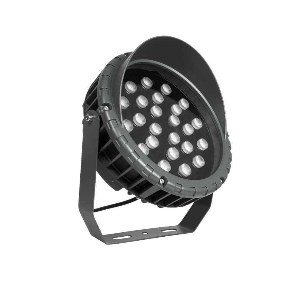 GLOBOSTAR® TREEVINA 90359 Φωτιστικό Σποτ με Αντιθαμβωτική Γρίλια για Φυτά - Δέντρα με Βάση Κήπου / Καρφωτό LED 24W 2040lm 10° DC 24V Αδιάβροχο IP65 Ultra Θερμό Λευκό 2200K Dimmable - Bridgelux SMD Chip - Γκρι Ανθρακί - Μ21.5 x Π18.3 x Υ14cm - 3 Χρόνια Εγγ