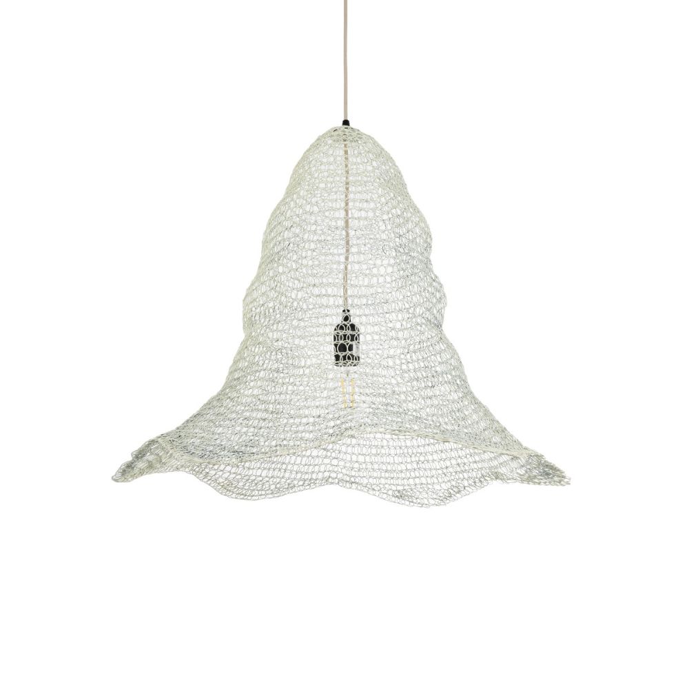 GLOBOSTAR® KENTUCKY 01892 Vintage Κρεμαστό Φωτιστικό Οροφής με Ντουί 1 x E27 AC 220-240V IP20 - Λευκό - Μ60 x Π60 x Υ52cm