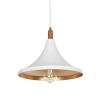 GLOBOSTAR® BELFRY 203-0076 Μοντέρνο Κρεμαστό Φωτιστικό Οροφής με Ντουί 1 x E27 AC 220-240V IP20 - Λεύκο & Χρυσό - Μ29.5 x Π29.5 x Υ22cm