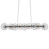 GLOBOSTAR® VERONA 00588 Μοντέρνο Κρεμαστό Φωτιστικό Οροφής με Ντουί 9 x E27 AC 220-240V IP20 - Μαύρο & Χρυσό - Μ140 x Π28 x Υ20cm