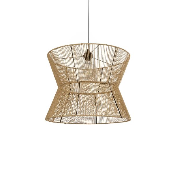 GLOBOSTAR® UPCONE 205-0056 Boho Κρεμαστό Φωτιστικό Οροφής με Ντουί 1 x E27 AC 220-240V IP20 - Μπεζ - M50 x Π50 x Υ43cm