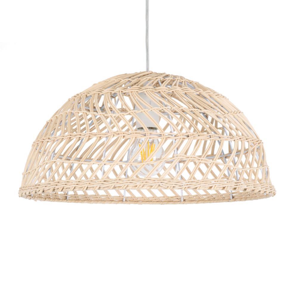 GLOBOSTAR® COMORES 01727 Boho Κρεμαστό Φωτιστικό Οροφής με Ντουί 1 x E27 AC 220-240V IP20 - Μπεζ - Μ40 x Π40 x Y20cm