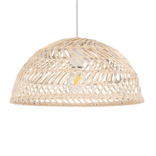 GLOBOSTAR® COMORES 01727 Boho Κρεμαστό Φωτιστικό Οροφής με Ντουί 1 x E27 AC 220-240V IP20 - Μπεζ - Μ40 x Π40 x Y20cm