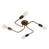 GLOBOSTAR® LIBERTA 00839 Μοντέρνο Φωτιστικό Οροφής με Ντουί 4 x E27 AC 220-240V IP20 - Χάλκινο - Μ44.5 x Π44.5 x Υ12cm