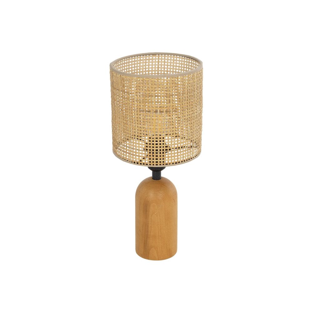 GLOBOSTAR® HARD 204-0065 Boho Επιτραπέζιο Φωτιστικό Πορτατίφ με Ντουί 1 x E14 AC 220-240V IP20 - Καφέ & Μπεζ - Μ15 x Π15 x Υ35cm