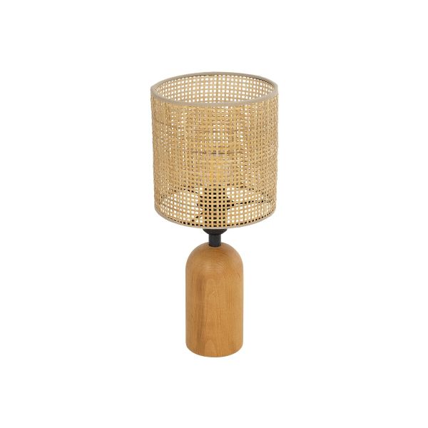 GLOBOSTAR® HARD 204-0065 Boho Επιτραπέζιο Φωτιστικό Πορτατίφ με Ντουί 1 x E14 AC 220-240V IP20 - Καφέ & Μπεζ - Μ15 x Π15 x Υ35cm