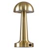 GloboStar® COCO 76512 Επαναφορτιζόμενο Επιτραπέζιο Φωτιστικό Πορτατίφ LED 1.5W 105lm 120° DC 5V IP44 Θερμό Λευκό 2700K Dimmable Χρυσό Αλουμίνιο - Μ10 x Π10 x Υ22cm - 2 Xρόνια Εγγύηση