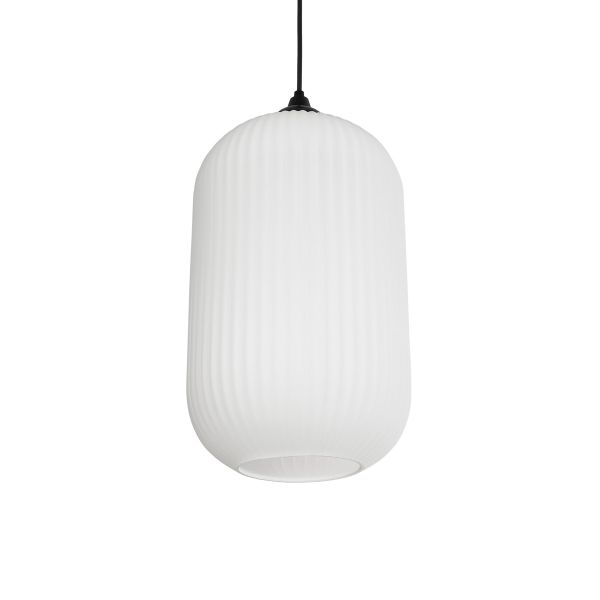 GLOBOSTAR® MELONI 206-0019 Μοντέρνο Κρεμαστό Φωτιστικό Οροφής με Ντουί 1 x E27 AC 220-240V IP20 - Λευκό - Μ20 x Π20 x Υ38cm