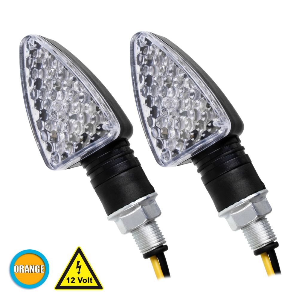 GLOBOSTAR® TURNLIGHT 81751 Φλας Μοτοσυκλέτας LED 1.5W/3W 135lm/270lm 120° DC 12V Αδιάβροχο IP65 Πορτοκαλί - Μ8.3 x Π3 x Υ2.8cm - Πακέτο 2 Τεμαχίων - 1 Χρόνο Εγγύηση
