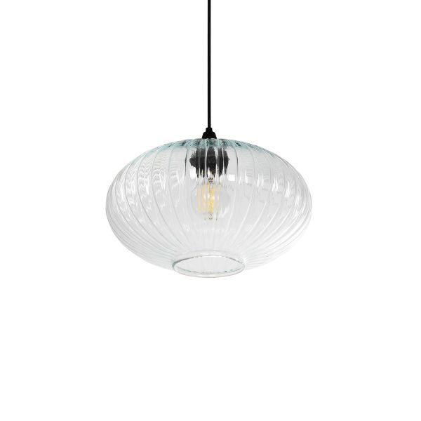 GLOBOSTAR® PERA 206-0009 Μοντέρνο Κρεμαστό Φωτιστικό Οροφής με Ντουί 1 x E27 AC 220-240V IP20 - Διάφανο - Μ30 x Π30 x Υ22cm