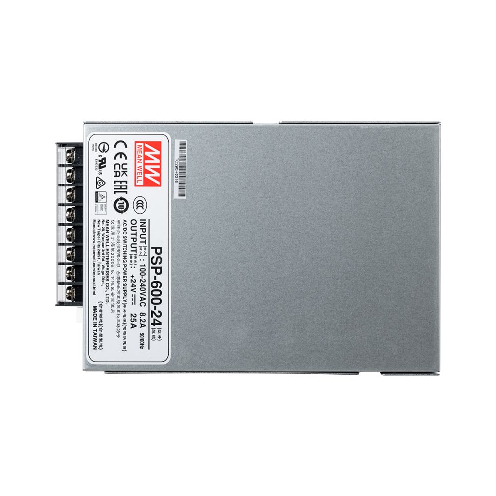 GLOBOSTAR® MEANWELL-PSP600-24 90791 Τροφοδοτικό/Μετασχηματιστής Class I PELV 600W 25A AC 220-240V σε DC 24V IP20 - Ρυθμιζόμενo από DC 20V έως DC 26.4V - Ασημί - Μ17 x Π12 x Υ9.3cm - 3 Χρόνια Εγγύηση