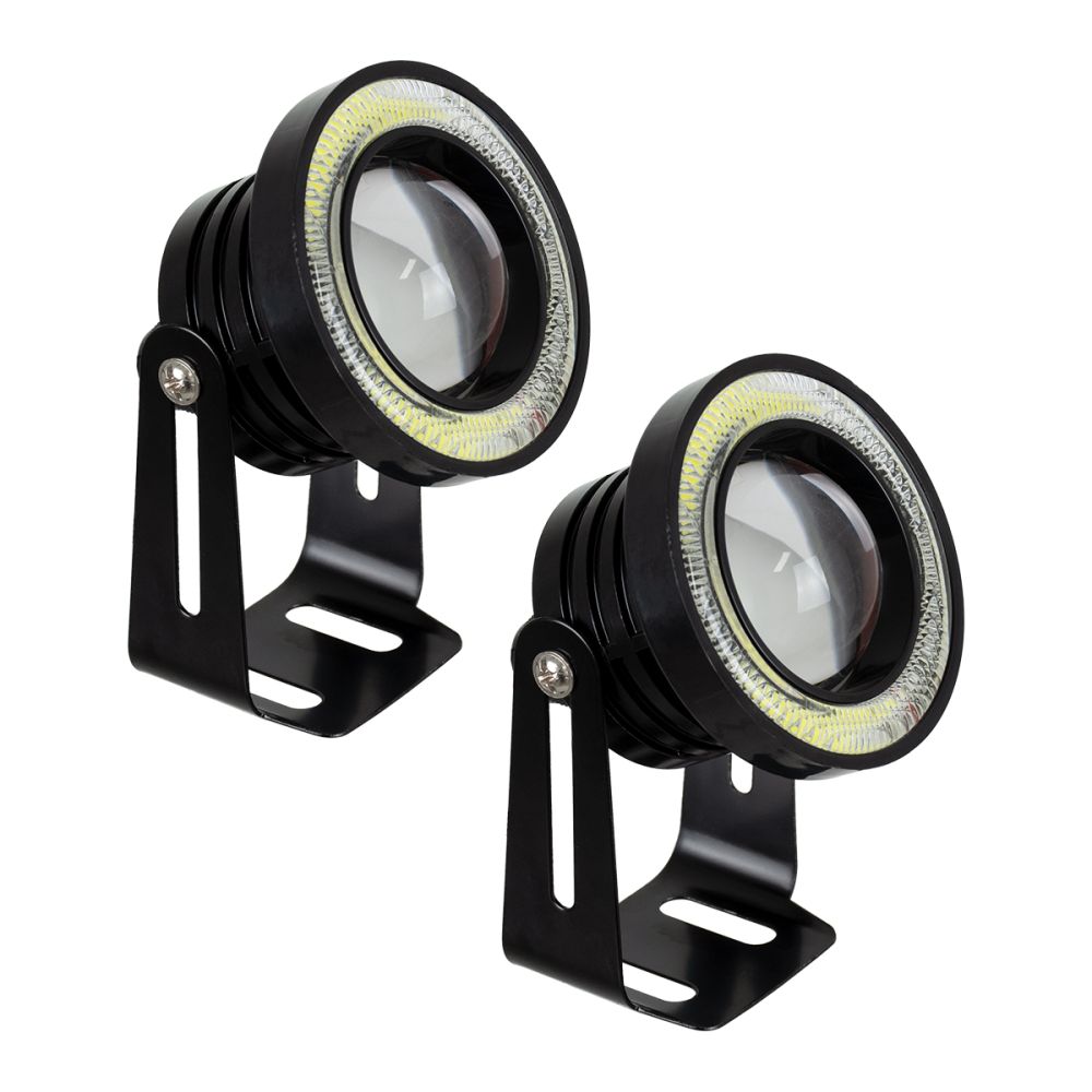 GLOBOSTAR® MOTOFLOOD 81634 Προβολάκι LED 30W/60W 3200lm/6400lm 45° DC 12V Αδιάβροχο IP65 Ψυχρό Λευκό 6000K - CREE COB Chip - Μ8.8 x Π8.8 x Υ7cm - Πακέτο 2 Τεμαχίων - 2 Χρόνια Εγγύηση