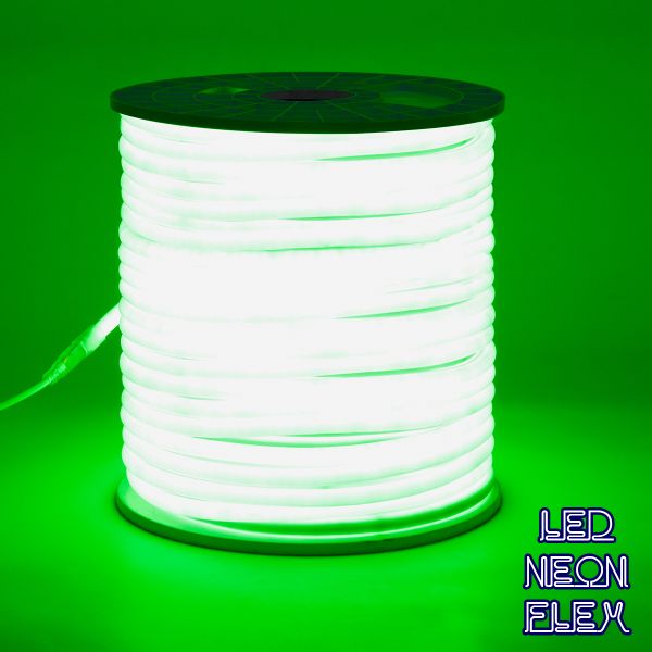 GloboStar® 70594 TUBE 360° Degree Neon Flex Epistar LED SMD 2835 1m 12W/m 120LED/m 840lm/m 360° DC 230V Αδιάβροχη IP68 Πράσινο Dimmable
