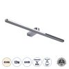 GLOBOSTAR® MEGAN 60449 Μοντέρνο Φωτιστικό Τοίχου - Απλίκα Καθρέπτη Μπάνιου LED 12W 1400lm 120° AC 220-240V IP44 Φυσικό Λευκό 4500K - Lumileds SMD Chip & TÜV SÜD Driver - Νίκελ Χρώμιο - Μ60 x Π12 x Υ4cm - 3 Χρόνια Εγγύηση