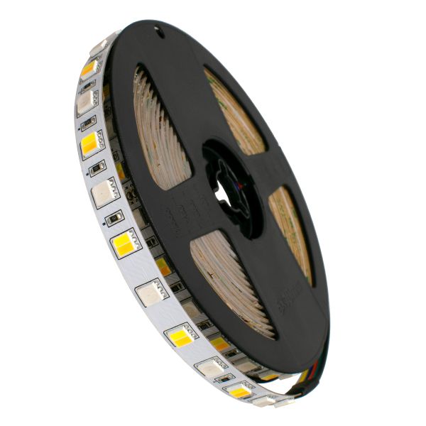 GloboStar® 70266 Ταινία LED SMD 5050 RGBW + WW 5m 18W/m 72LED/m 120° DC 24V IP20 1150lm/m Ψυχρό Λευκό 6000k & 1050lm/m Θερμό Λευκό 3000k & 900lm/m RGB