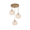 GLOBOSTAR® ILLUMIO 201-0027 Vintage Κρεμαστό Φωτιστικό Οροφής με Ντουί 3 x E27 AC 220-240V IP20 - Χρυσό & Μπεζ - Μ40 x Π40 x Υ53cm