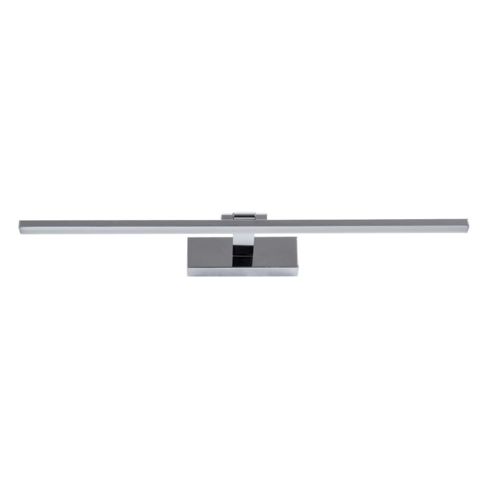 GLOBOSTAR® ELLIS 60445 Μοντέρνο Φωτιστικό Τοίχου - Απλίκα Καθρέπτη Μπάνιου LED 12W 1400lm 120° AC 220-240V IP44 Φυσικό Λευκό 4500K - Lumileds SMD Chip & TÜV SÜD Driver - Νίκελ Χρώμιο - Μ60 x Π16 x Υ6cm - 3 Χρόνια Εγγύηση