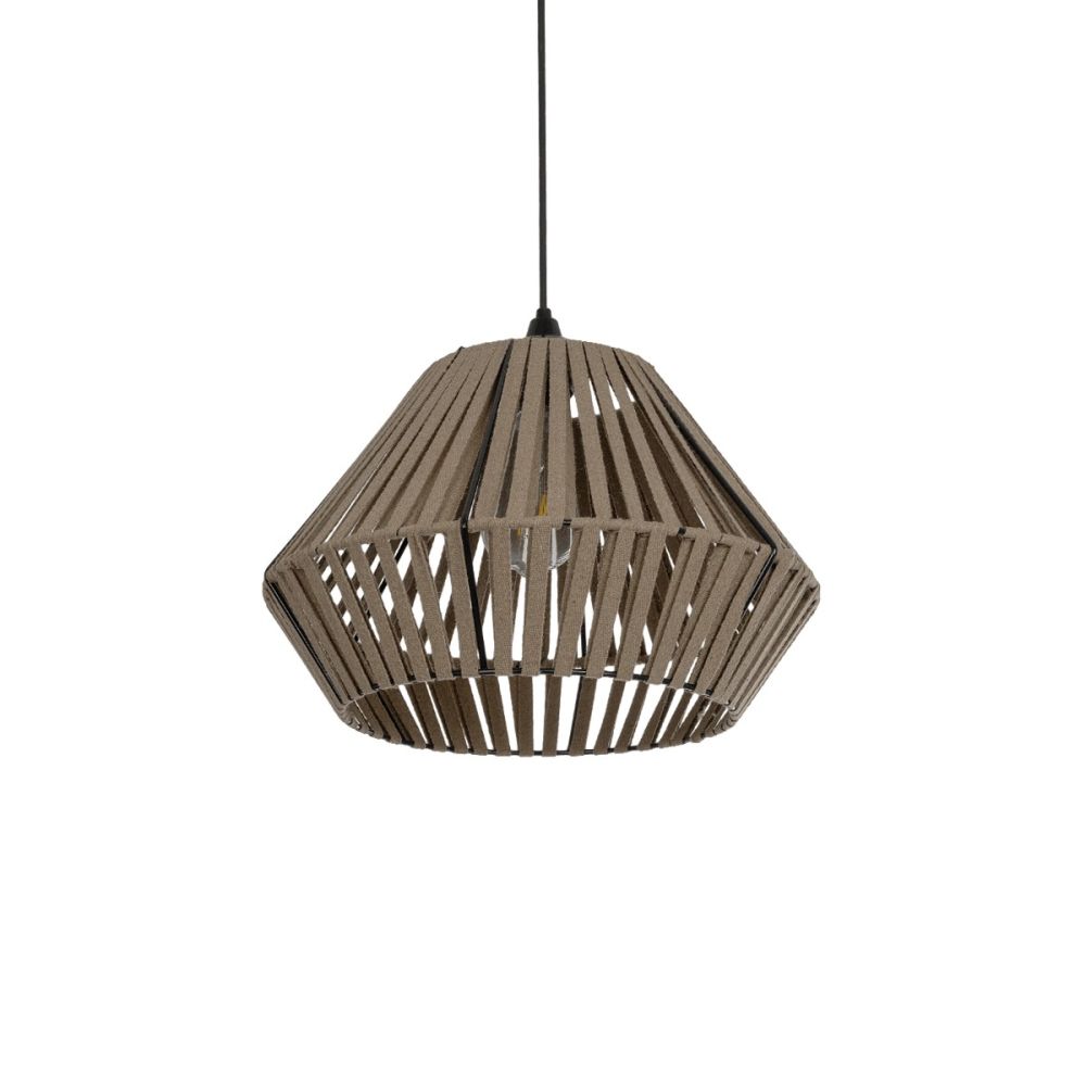 GLOBOSTAR® NUI 205-0067 Boho Κρεμαστό Φωτιστικό Οροφής με Ντουί 1 x E27 AC 220-240V IP20 - Μπεζ - M36 x Π36 x Υ27cm