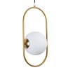 GLOBOSTAR® HAMBURG 00592 Μοντέρνο Κρεμαστό Φωτιστικό Οροφής με Ντουί 1 x E14 AC 220-240V IP20 - Χρυσό & Λευκό - Μ25 x Π20 x Υ50cm