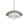 GLOBOSTAR® AURA 204-0119 Μοντέρνο Κρεμαστό Φωτιστικό Οροφής με Ντουί 1 x E27 AC 220-240V IP20 - Πράσινο & Λευκό - Μ31 x Π31 x Υ27cm