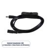 GLOBOSTAR® STRIPDC 70681 Ταχυσύνδεσμος DC Jack 5.5x2.1mm Θηλυκός σε Αρσενικό με Διακόπτη On/Off IP20 - Μαύρο - Μ185 x Π1.9 x Υ1.5cm