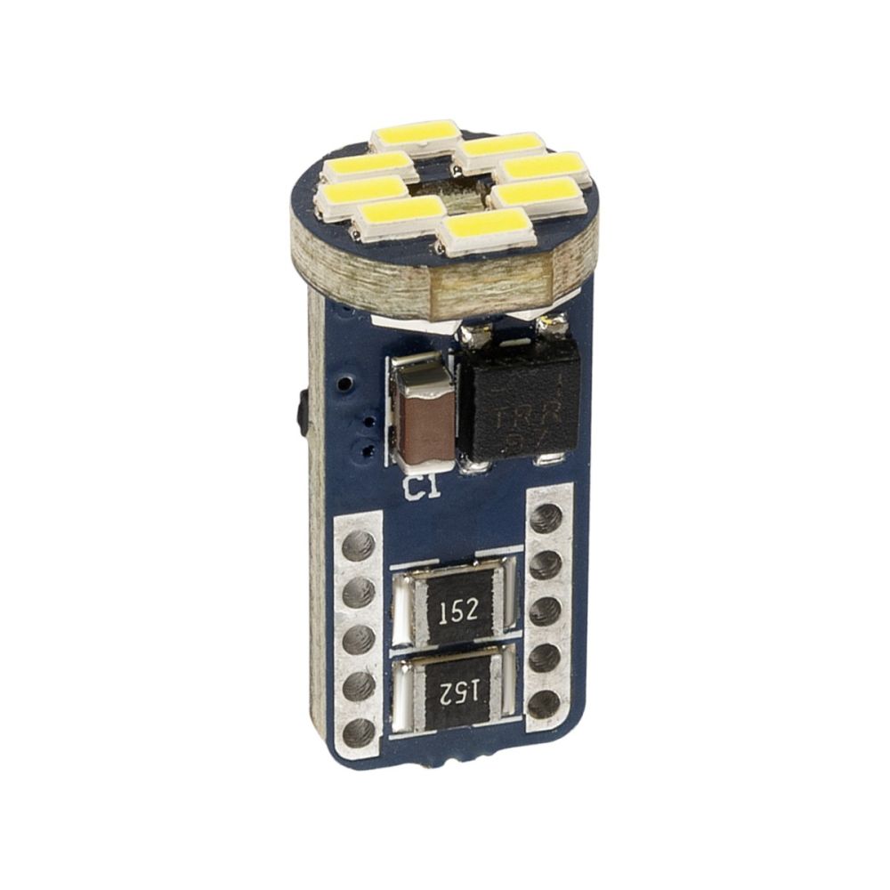 GLOBOSTAR® W5W-T10 81104 Λάμπα W5W T10 CANbus LED 1.2W 114lm 360° DC 12V IP20 Ψυχρό Λευκό 6000K - 12 x Epistar SMD4014 Chip - Μ1 x Π1 x Υ2.7cm - 1 Χρόνο Εγγύηση
