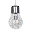 GLOBOSTAR® LAMP 01676 Μοντέρνο Κρεμαστό Φωτιστικό Οροφής με Ντουί 1 x E27 AC 220-240V IP20 - Ασημί & Διάφανο - Μ15 x Π15 x Υ27cm