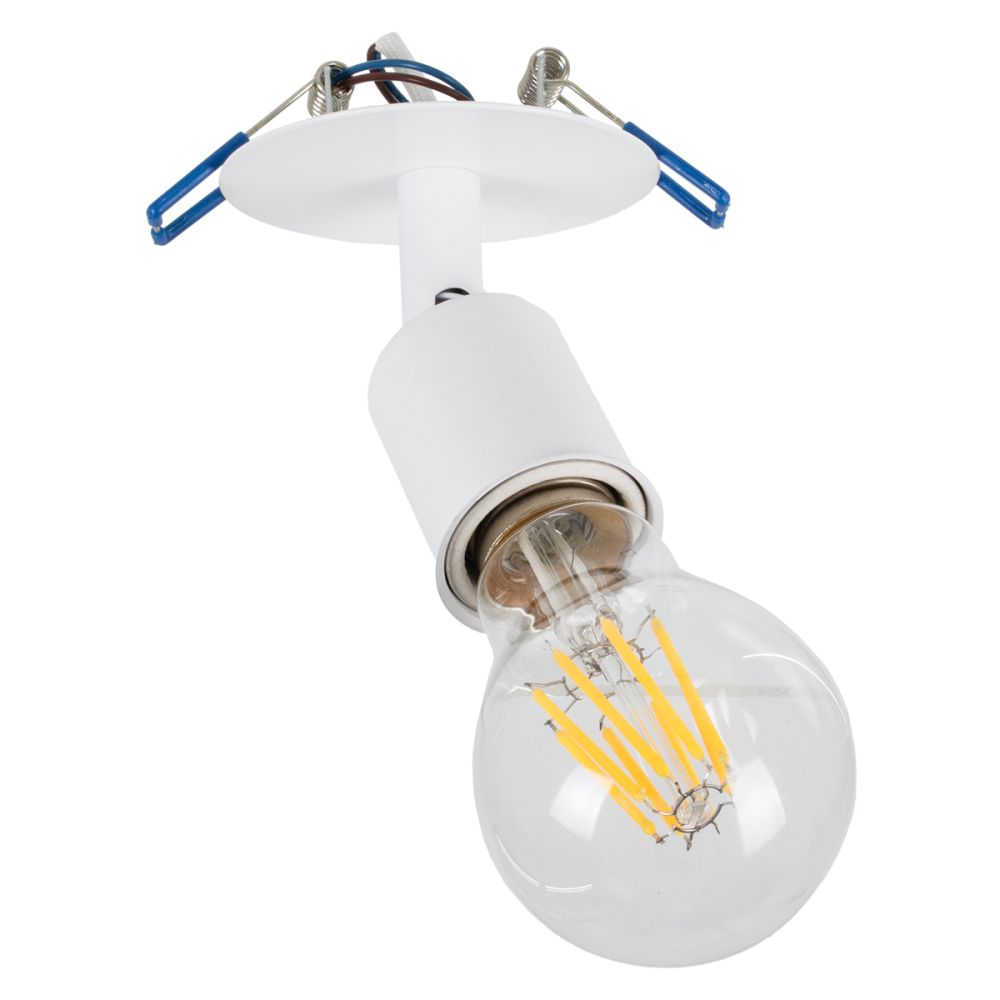 GLOBOSTAR® SARA 00848 Χωνευτό Φωτιστικό Οροφής με Ντουί 1 x E27 AC 220-240V IP20 - Λευκό - Μ8 x Π8 x Υ11cm / Q5.5cm