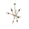 GLOBOSTAR® SUNFY 201-0033 Μοντέρνο Κρεμαστό Φωτιστικό Οροφής με Ντουί 6 x E27 AC 220-240V IP20 - Χρυσό - Μ57 x Π57 x Υ85cm