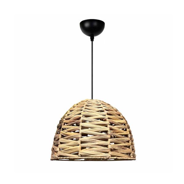 GLOBOSTAR® MEKA 204-0165 Boho Κρεμαστό Φωτιστικό Οροφής με Ντουί 1 x E27 AC 220-240V IP20 - Μπεζ - Μ30 x Π30 x Υ25cm