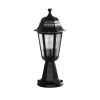 GloboStar® VITRO 203-0190 Vintage Επιδαπέδιο Φωτιστικό Φαναράκι Μονόφωτο 1 x E27 IP44 Μαύρο & Διάφανο Πλαστικό - Μ17 x Π17 x Υ40cm
