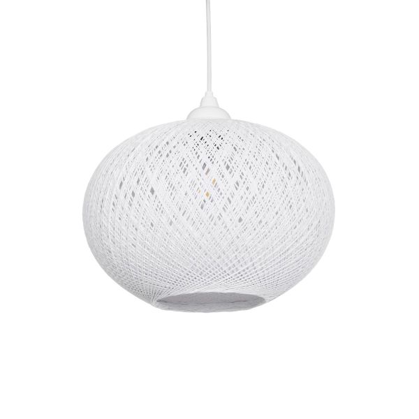 GLOBOSTAR® SOLEI 205-0008 Boho Κρεμαστό Φωτιστικό Οροφής με Ντουί 1 x E27 AC 220-240V IP20 - Λευκό - M30 x Π30 x Υ35cm