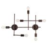 GloboStar® PIPING 00665 Vintage Επιτοίχιο Φωτιστικό Πολύφωτο 6 x E27 IP20 Χάλκινο Μέταλλο - Μ66 x Π9.5 x Υ49cm