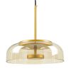 GLOBOSTAR® CHARLOTTE 00744 Μοντέρνο Κρεμαστό Φωτιστικό Οροφής LED 5W 500lm 180° AC 220-240V IP20 Θερμό Λευκό 2700K - Lumileds SMD Chip - Μελί & Χρυσό - Μ23 x Π23 x Υ23cm - 2 Χρόνια Εγγύηση