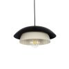 GLOBOSTAR® AURA 204-0117 Μοντέρνο Κρεμαστό Φωτιστικό Οροφής με Ντουί 1 x E27 AC 220-240V IP20 - Μαύρο & Λευκό - Μ37 x Π37 x Υ14,5cm