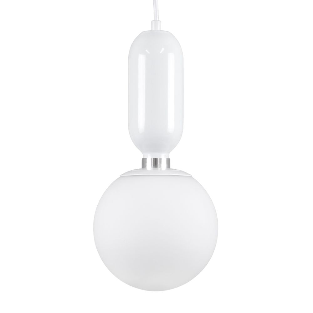 GLOBOSTAR® MAVERICK 00944 Μοντέρνο Κρεμαστό Φωτιστικό Οροφής με Ντουί 1 x E27 AC 220-240V IP20 - Λευκό - Μ15 x Π15 x Υ33cm