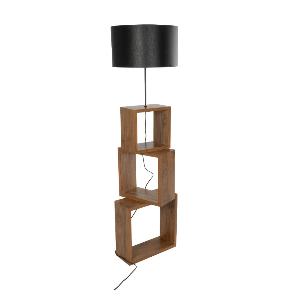 GLOBOSTAR® LUMO 201-0072 Μοντέρνο Επιδαπέδιο Φωτιστικό με Ντουί 1 x E27 AC 220-240V IP20 - Καφέ & Μαύρο - Μ37 x Π36 x Υ136cm