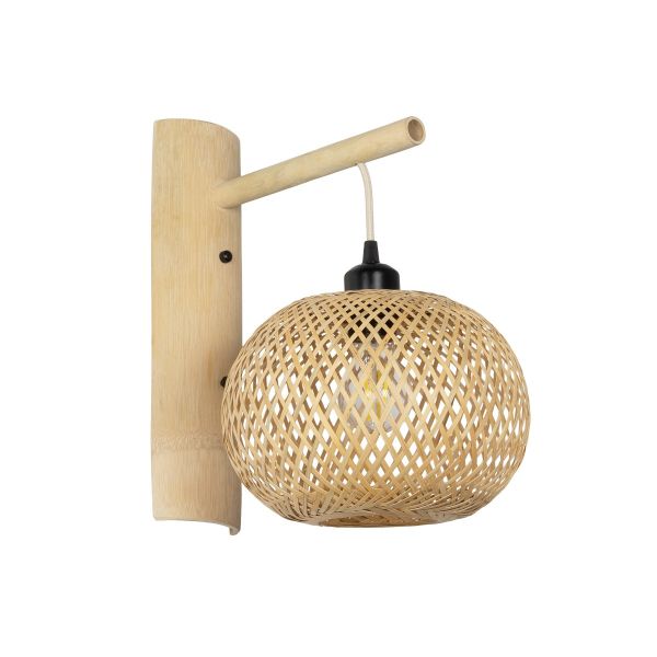 GLOBOSTAR® SELVA 01963 Boho Φωτιστικό Τοίχου - Απλίκα με Ντουί 1 x E27 AC 220-240V IP20 - Μπεζ - Μ23 x Π23 x Υ37cm
