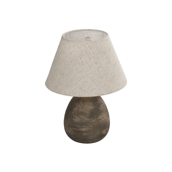 GLOBOSTAR® LISBON 204-0150 Vintage Επιτραπέζιο Φωτιστικό Πορτατίφ με Ντουί 1 x E27 AC 220-240V IP20 - Καφέ & Μπεζ - Μ22 x Π22 x Υ30cm