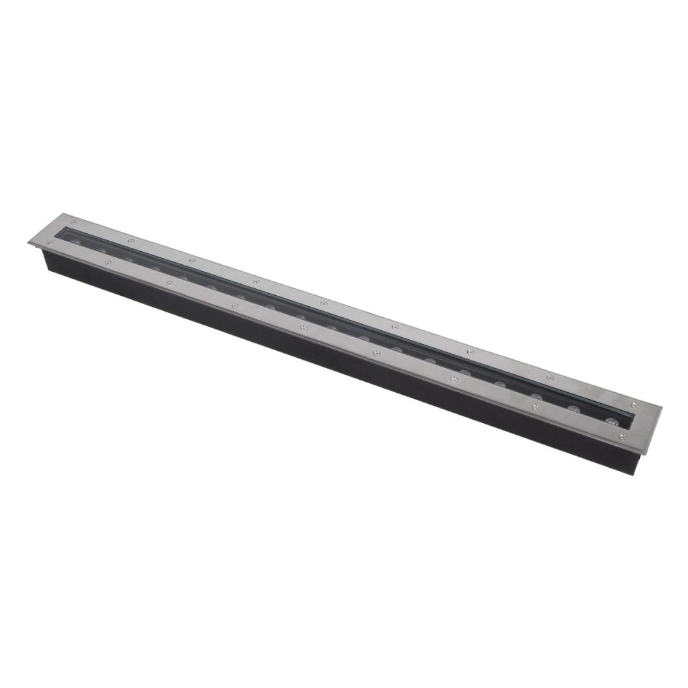 GLOBOSTAR® UNDERGROUND-REMVI 90194-Y Χωνευτή Μπάρα Φωτισμού Wall Washer LED 18W 1890lm 10° DC 24V Αδιάβροχο IP68 Ultra Θερμό Λευκό 2200K Dimmable - Bridgelux SMD Chip - Ανοξείδωτο Ατσάλι SS316 - Μ100 x Π9 x Υ7.2cm / Q98.2 x 7.6cm - 3 Χρόνια Εγγύηση