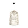 GLOBOSTAR® NETI 205-0025 Boho Κρεμαστό Φωτιστικό Οροφής με Ντουί 1 x E27 AC 220-240V IP20 - Μπεζ - M35 x Π35 x Υ63cm