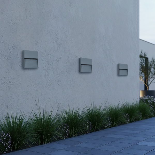 kelvo® STEPART KLV-101-0105 Μοντέρνο Φωτιστικό Σκαλοπατιού - Διαδρόμου LED 4W 500lm 45° AC 220-240V Αδιάβροχο IP65 Θερμό Λευκό 2700K - Lumileds SMD Chip & TÜV SÜD Driver - Γκρι Ανθρακί Ματ - Μ15 x Π3.5 x Υ15cm - 5 Χρόνια Εγγύηση